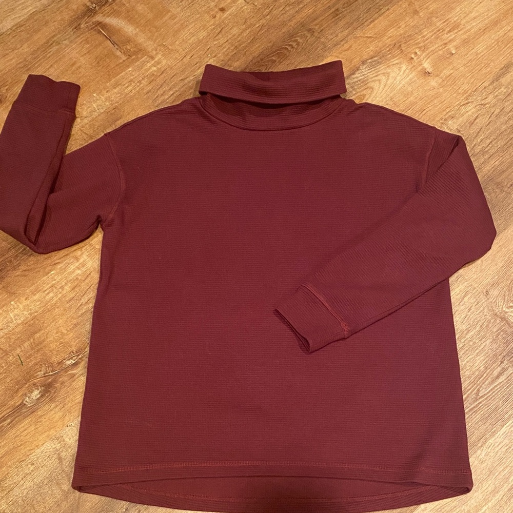 Lands' End Women’s Maroon Turtleneck Sweater